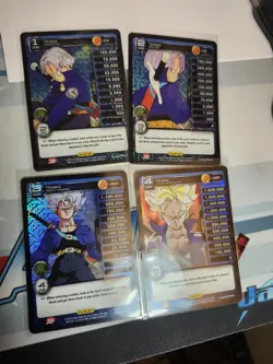 DBZ Dragon Ball Z TCG Card Panini Premiere Trunks Lv 1-4 Foil - Image 1