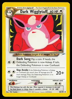 Dark Wigglytuff 40/105 Uncommon Neo Destiny Pokemon Card - Image 1