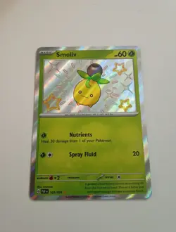 Smoliv 102/091 Pokemon SV: Paldean Fates Holo Shiny Rare Pokemon TCG NM - Image 1