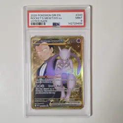 2025 Pokemon Team Rockets Mewtwo Ex Full Art Holo Destined Rivals #240/182 PSA 9 - Image 1