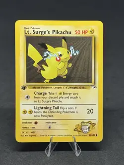 Pokemon Lt. Surge's Pikachu 81/132 Gym Heroes 1st Edition Regular [6] - Image 1