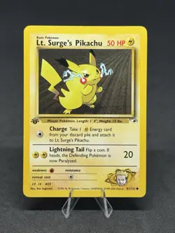 Pokemon Lt. Surge's Pikachu 81/132 Gym Heroes 1st Edition Regular [7] - Image 1