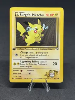 Pokemon Lt. Surge's Pikachu 81/132 Gym Heroes 1st Edition Regular [9] - Image 1