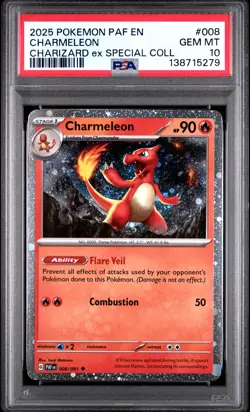 2025 POKEMON PAF EN-PALDEAN FATES CHARIZARD EX SPECIAL COLL CHARMELEON PSA 10 - Image 1