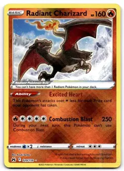 Radiant Charizard 020/159 Radiant Rare Crown Zenith Pokemon Holo Near Mint - Image 1