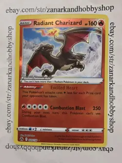 Pokemon Radiant Charizard 020/159 Crown Zenith NM - Image 1