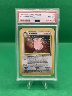 Pokemon TCG Clefable Holo Rare Jungle 1999 1/64 PSA 8 NM-MT - Image 1