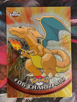 2000 POKEMON TOPPS CHROME CHROME TV CHARIZARD #06 BASE BC FOIL - Image 1