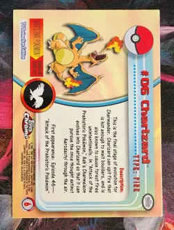 2000 POKEMON TOPPS CHROME CHROME TV CHARIZARD #06 BASE BC FOIL - Image 2