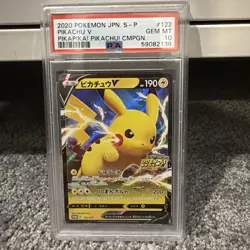 PSA 10 Pikachu V - Japanese Sword & Shield Promo - Pokemon TCG 122/s-p - Image 1