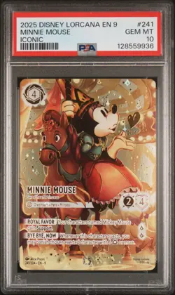 2025 DISNEY LORCANA EN 9-FABLED ICONIC MINNIE MOUSE SWEETHEART PRINCESS PSA 10 - Image 1
