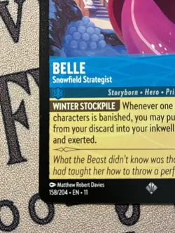 Belle - Snowfield Strategist 158/204 Winterspell Regular Disney's Lorcana TCG - Image 3