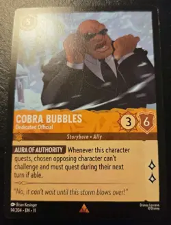 Cobra Bubbles - Dedicated Official 14/204 Rare Winterspell Disney Lorcana TCG - Image 1