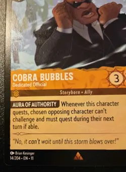 Cobra Bubbles - Dedicated Official 14/204 Rare Winterspell Disney Lorcana TCG - Image 4