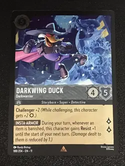 Disney Lorcana Winterspell Darkwing Duck - Darkwarrior Cold Foil 188/204 NM Rare - Image 1