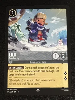 Disney Lorcana Winterspell Lilo - Bundled Up 195/204 NM Super Rare - Image 1