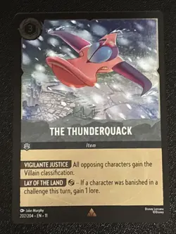 Disney Lorcana Winterspell The Thunderquack Cold Foil 202/204 Rare (Print Line) - Image 1