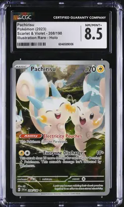 Pachirisu #208/198 English Illustration Rare CGC 8.5 Pokemon Scarlet & Violet - Image 1