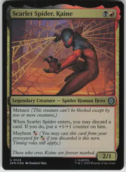 MTG Scarlet Spider, Kaine Foil NM Marvel's Spider-Man Magic 143 - Image 1