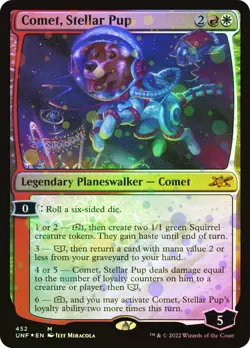 MTG GALAXY FOIL Comet, Stellar Pup - Unfinity #452 - Image 1
