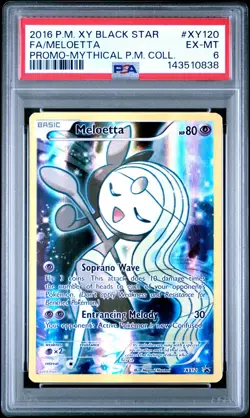 2016 POKEMON XY BLACK STAR PROMO MYTHICAL POKEMON COLL FULL ART/MELOETTA PSA 6 - Image 1