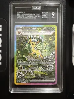 2025 LEAFEON EX POKEMON S&V PRISMATIC EVOLUTION SIR 144/131 TAG 9 MINT - Image 1
