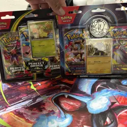 Pokemon Mega Evolution Perfect Order 3-Pack Blister and Mega Evolutions Blister! - Image 1