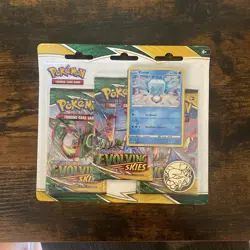 POKEMON SWORD SHIELD EVOLVING SKIES 3-PACK Blister BOOSTER EISCUE PROMO SEALED ; - Image 1