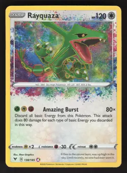 Rayquaza 138/185 Pokemon TCG SWSH04: Vivid Voltage NM - Image 1