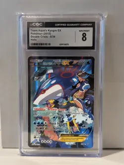 2015 Pokemon Double Crisis Team Aqua's Kyogre EX #6 CGC 8 NM/MINT Ultra Rare - Image 1