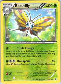 BEAUTIFLY 8/124 DRAGONS EXALTED POKEMON REVERSE HOLO DMG - Image 1