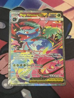 Pokemon Mega Venusaur EX Full Art Holo Special Illustration Rare 177/132 English - Image 1