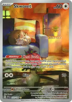 Pokemon TCG Skwovet 222/198 Illustration Rare Scarlet & Violet Base Set NM/M - Image 1