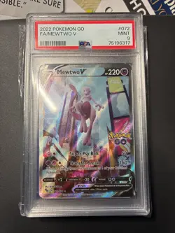 Mewtwo V (Alternate Full Art) 072/078 Pokemon GO Holo PSA 9 Mint - Image 1