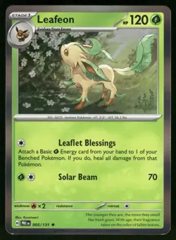 Leafeon 005/131 Holo Rare SV: Prismatic Evolutions Pokemon Holo Near Mint - Image 1