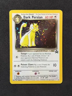 [NM- ] Pokemon TCG Dark Persian #17 WOTC Holo Black Star Promo - Image 3