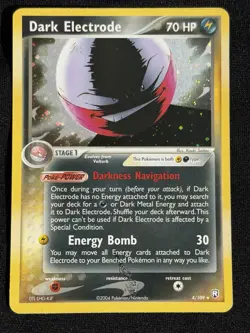 Pokemon Dark Electrode 4/109 EX Team Rocket Returns 2004 Holo Rare INK ERROR - Image 1
