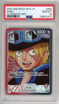 Sabo OP13 004 Japanese One Piece Carrying on His Will Alternate Art PSA 10 - Image 1