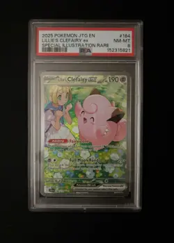 Pokemon TCG Lillie's Clefairy EX Journey Together Sir Card 184/159 PSA 8 NM MT - Image 1