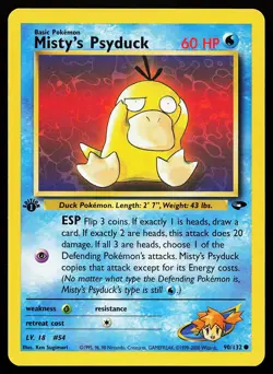 Misty's Psyduck 90/132 Common 1st Edition Gym Challenge Pokemon Card - Image 1