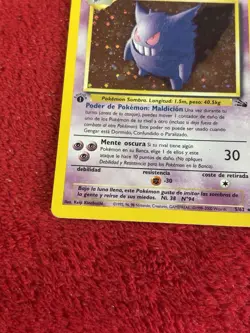 1st Edition Spanish Holo Fossil Gengar Wotc Pokemon Card Played Swirl - Image 4