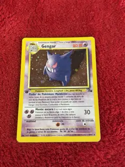 1st Edition Spanish Holo Fossil Gengar Wotc Pokemon Card Played Swirl - Image 5