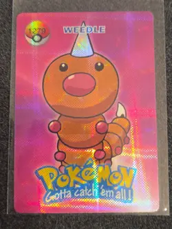 CARTE CARD POKEMON HOLO FOIL " WEEDLE 1279 - METAPOD 1271 " BANDAI TOPPS 1999 LP - Image 1