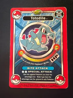 Vintage Pokemon ThinkChip Battle Stadium Totodile Card - Image 1