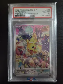 2022 POKEMON JPN S PROMO #323 FULL ART/PIKACHU PSA 10 - Image 1