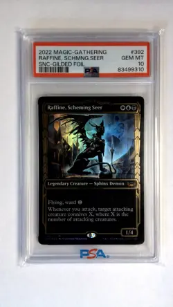 MTG Raffine, Scheming Seer Gilded Foil PSA 10 - Image 1