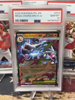 2025 POKEMON PFL EN-PHANTASMAL FLAMES #013 MEGA CHARIZARD X EX PSA 10 - Image 1