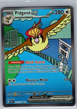 Pidgeot ex 225/197 SIR SV03: Obsidian Flames - Pokemon Card - NM - Image 1