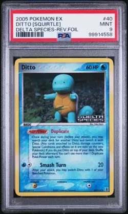 2005 POKEMON EX DITTO [SQUIRTLE] DELTA SPECIES REVERSE HOLO FOIL #40 PSA 9 💎 - Image 1