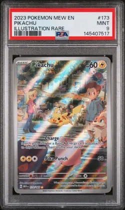 2023 POKEMON MEW EN-151 ILLUSTRATION RARE #173 PIKACHU PSA 9 - Image 1